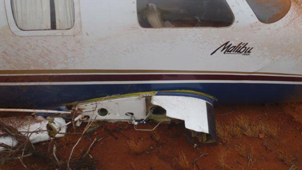 Damage to the plane that crashed in Meekatharra this morning.
