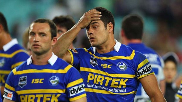 Frustrated ... Hayne and the Eels are off to a slow start this season.