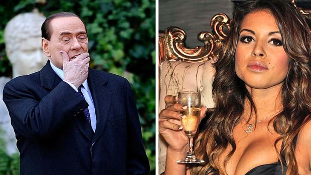 Silvio Berlusconi and  Karima El Mahroug, the 17 year old dancer he has been found guilty of paying for sex.