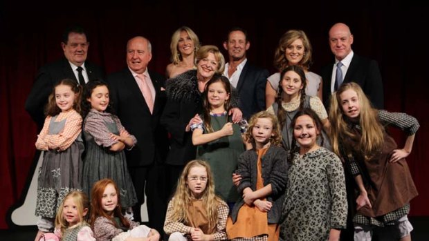 The producer of <i>Annie</i>, John Frost (rear left), with the musical's cast - including Alan Jones.