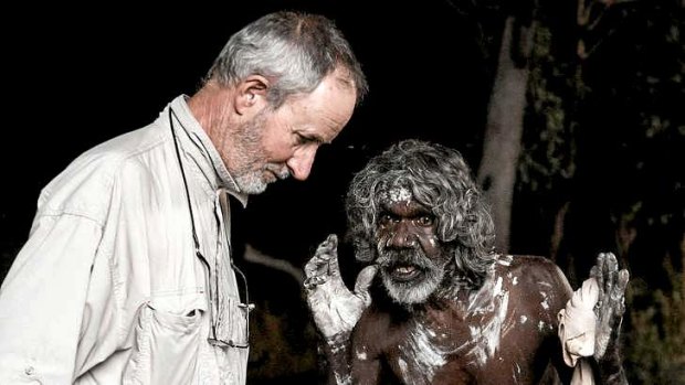 Rolf de Heer and David Gulpilil on the set of <i>Charlie's Country</i>.