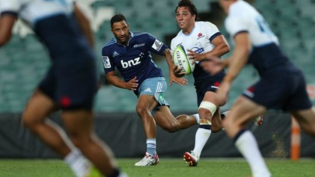 Off the pace: Benji Marshall appeared to be out of his depth in rugby