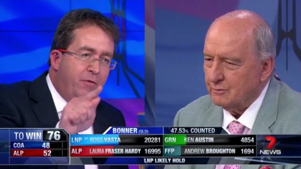 Shock jock Alan Jones described Senator James McGrath as the "captain of bedwetters" on Saturday night.