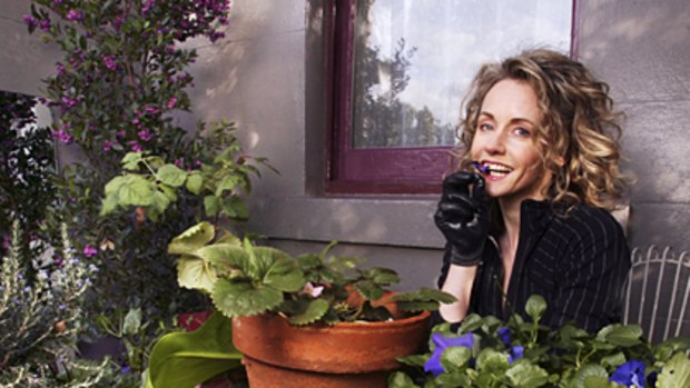 A new take on the old: Permaculture teacher Cecilia Macaulay in her decorative edible garden in a North Melbourne sharehouse