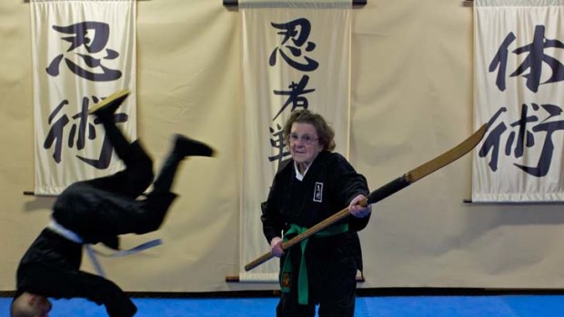 Enter the grandmother ... Doreen Lanning trains at the Ninja Senshi Ryu dojo in Kingswood. The grandmother of four took up ninjutsu to learn self-defence, now she wants to earn her black belt.