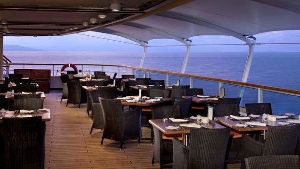 Dining area aboard the Seabourn Odyssey.