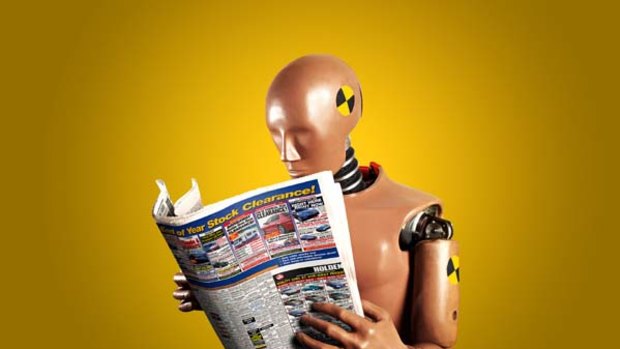 Life-like ... a crash test-dummy has been mistaken for a dead body.