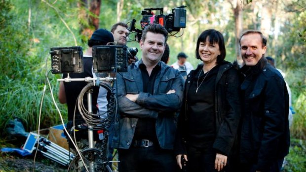 Hoodlum's Nathan Mayfield and Tracey Robertson on location with <i>Secrets & Lies</i>.