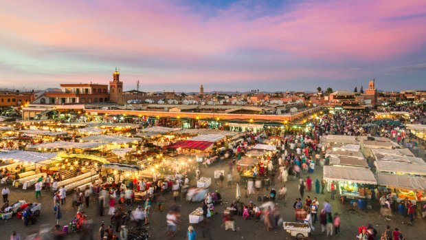 Jamaa el Fna market square, Marrakesh, Morocco.