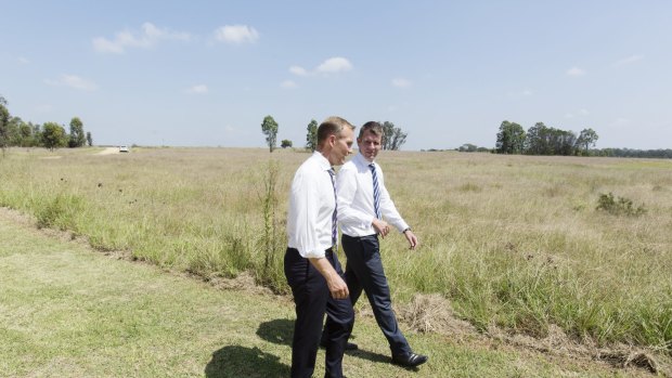 Premier Mike Baird and Environment Minister Rob Stokes announce a new parkland in Western Sydney called Bungarribee Super Park. 