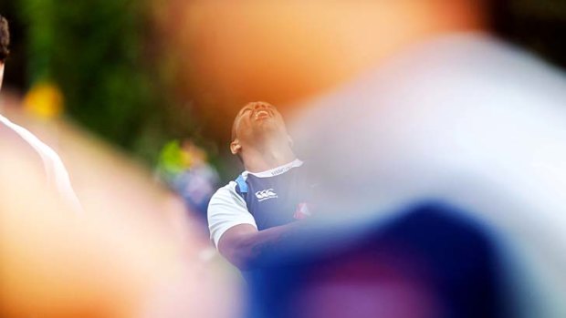 Five-eighth focus . . . Kurtley Beale trains with the Waratahs yesterday in preparation for his clash with the Force's James O'Connor.