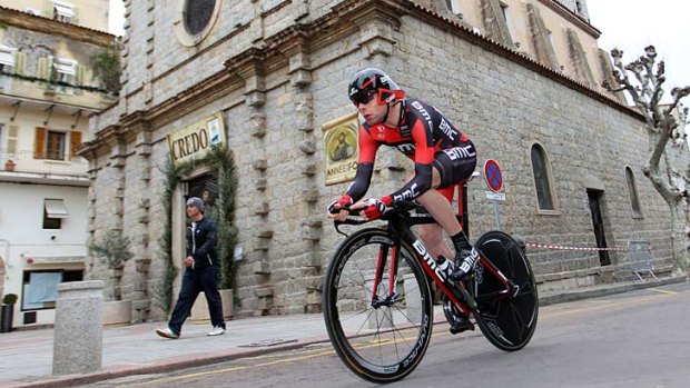 Out of sorts: Australian Cadel Evans in the second stage of the Criterium International.