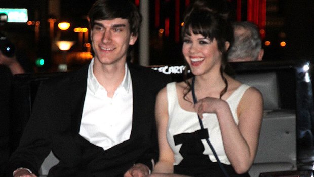 Marston Hefner and Claire Sinclair celebrating his 21st birthday and his father's 85th in Las Vegas last April.