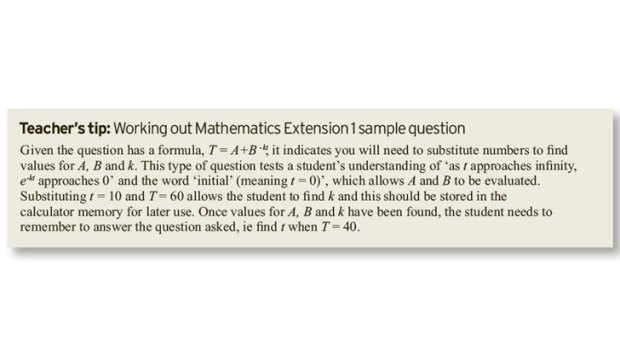 How to work out the Mathematics Extension 1 question shown above.