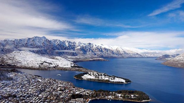 Magnificent ... looking down on Queenstown.