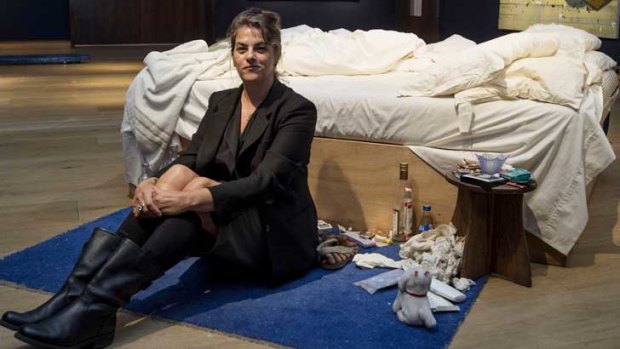 'I really care about the bed' ... Tracey Emin with her controversial artwork.