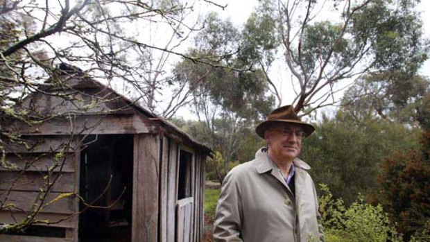 Myers on the land at Dunkeld. <i>Picture: Rebecca Hallas</i>