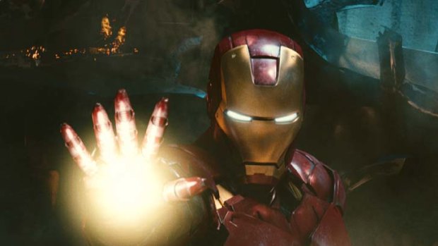 Marvel superhero Iron Man in a scene from Iron Man 2.