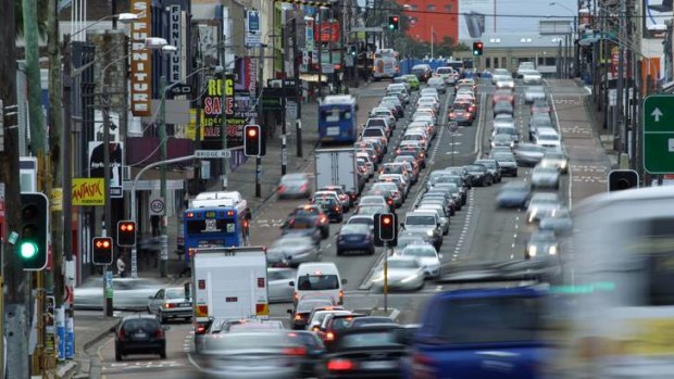 Traffic on Parramatta Rd, Camperdown. Photo: Wolter Peeters