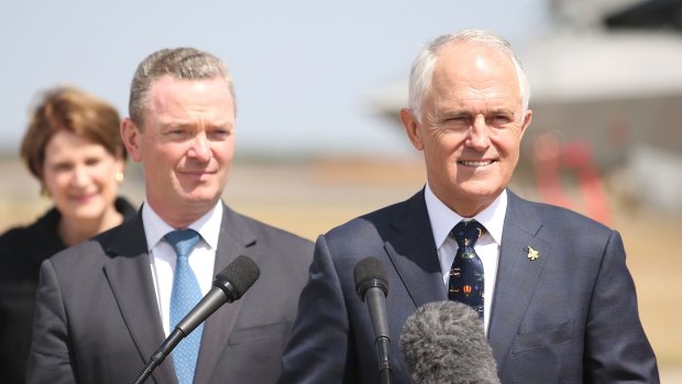 Prime Minister of Australia Malcolm Turnbull and Minister for Defence Industry, Christopher Pyne. 