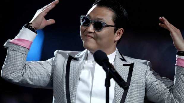 South Korean rapper Psy performs during the Billboard Music Award.