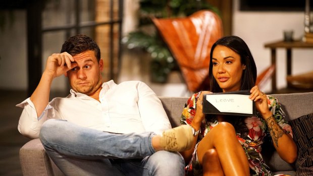 Ryan Gallagher at the uncomfortable commitment ceremony with "wife'' Davina Rankin on Married at First Sight.