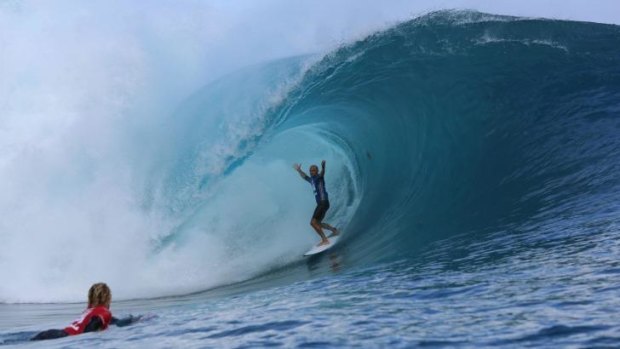 Not enough: Kelly Slater's final wave was not enough to overcome Gabriel Medina in the final.