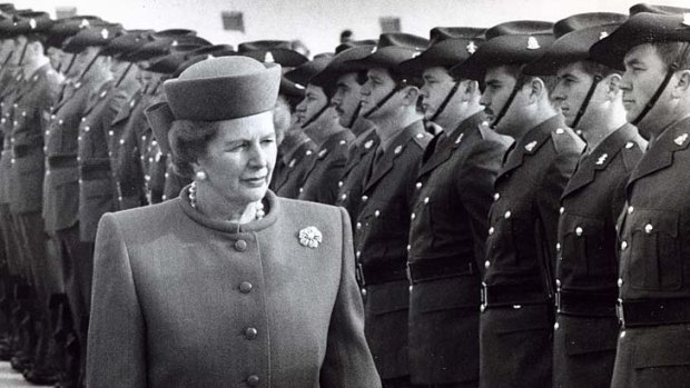 Margaret Thatcher during a visit to Parliament House in Canberra in 1988.