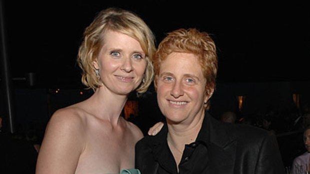 Cynthia Nixon and her partner Christine Marinoni.