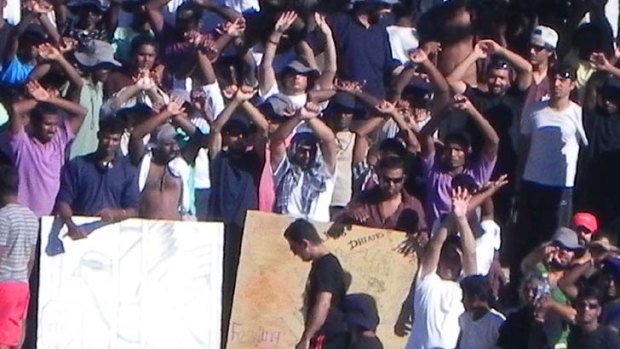 The hunger strike continues ... asylum seekers on Nauru peacefully protest their detainment.