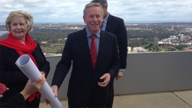 Colin Barnett announced the boundary reforms from the roof of Central Park office tower.