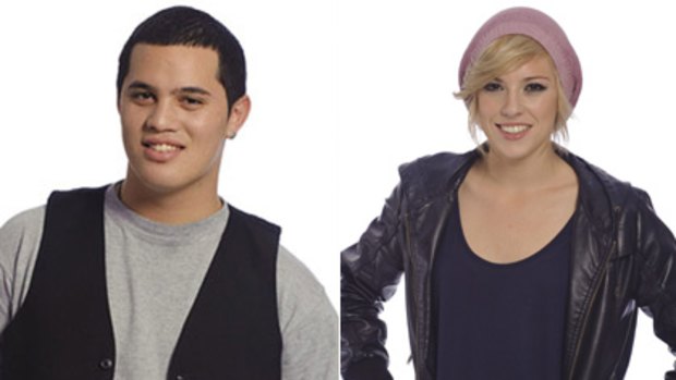 Tonight's Australian Idol grand finalists Stan Walker and Hayley Warner.
