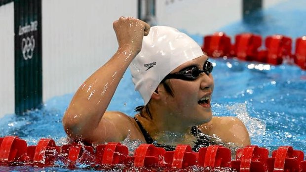China's Ye Shiwen celebrates her women's 400m individual medley victory earlier this week.