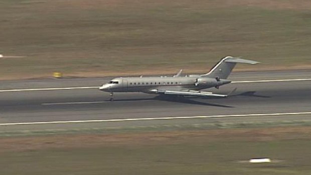 A plane with the Duke and Duchess on board lands in Brisbane this morning.
