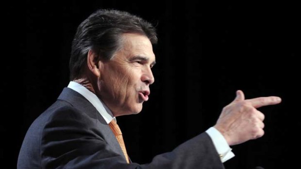 "Oops" ... Republican presidential candidate Governor Rick Perry.