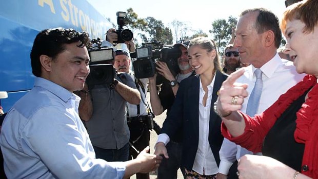 High hopes: Diaz with Tony Abbott on the campaign trail.