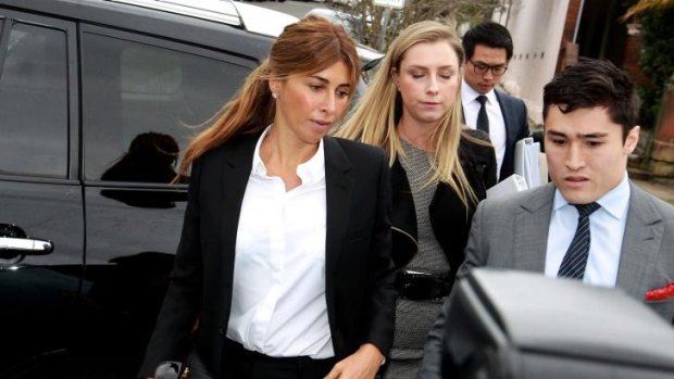 Jodhi Meares arrives at Waverley Local Court.