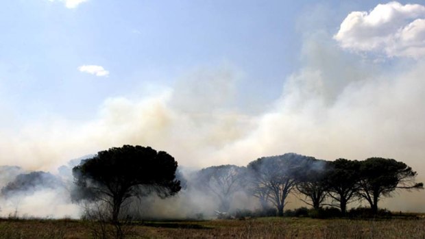 Ominous sign ... a grass fire in Menangle this year could be a sign of what is to come this summer.
