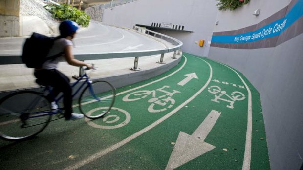 Brisbane cyclists can't always depend on the sanctuary of bicycle infastructure, such as the King George Square Cycle Centre.