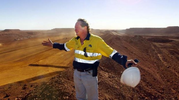 Andrew Forrest at his iron ore mine at Cloudbreak.