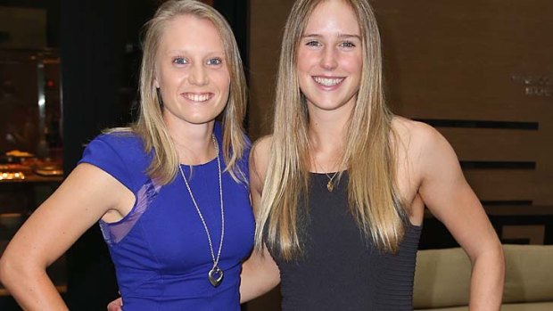 World Cup stars ... Alyssa Healy (L) and Ellyse Perry.
