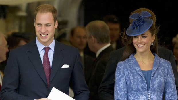 Happy hagglers... the Duke and Duchess of Cambridge.