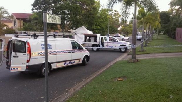 Police at the scene of a suspicious death in Carina.