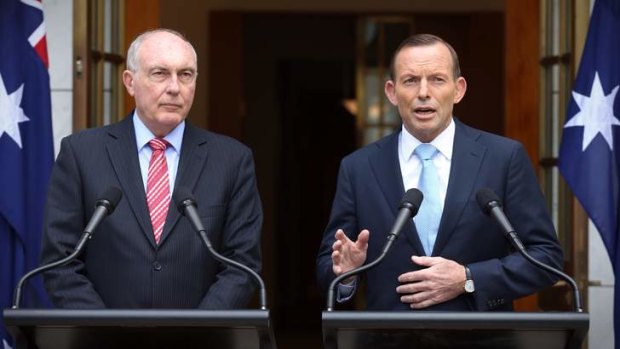 Tony Abbott and Warren Truss announce the decision to proceed with the Badgerys Creek airport.