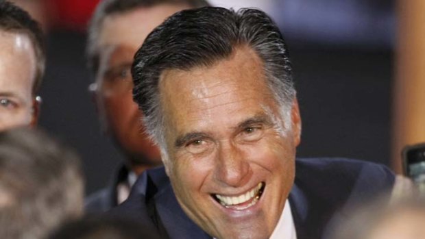 Oozing confidence &#8230; Mitt Romney at an election night rally in New Hampshire. He has taken a big lead after a five-state sweep of Republican presidential primaries.