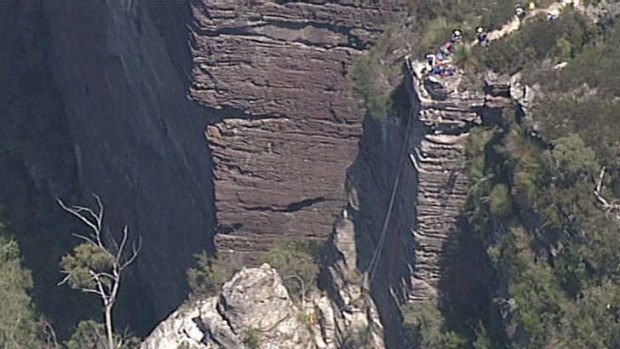 The cliff that the pair were attempting to abseil.