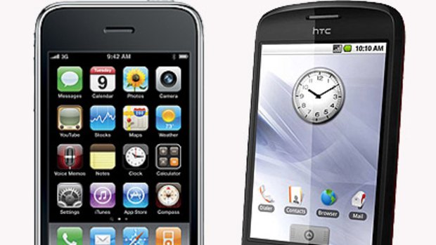 Apple iPhone and the HTC Magic.