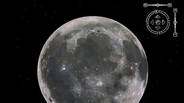 The moon on Google Earth.