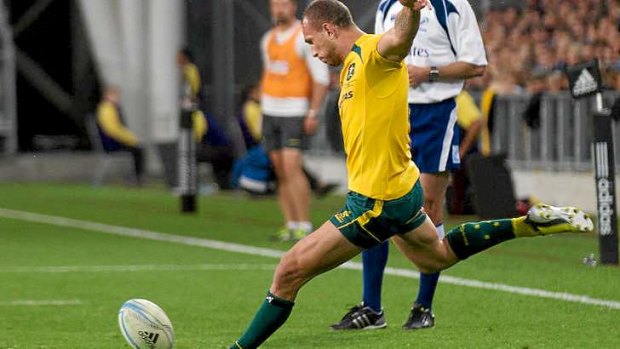 Perfect: Quade Cooper had a 100 per cent success rate with the boot.