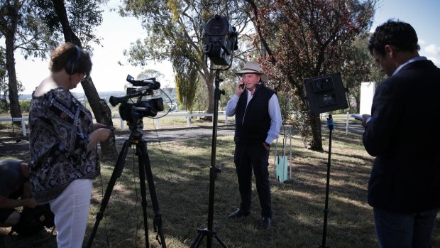 Barnaby Joyce talking to the ABC's